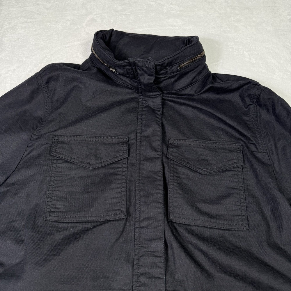 Lands‎ End Jacket Hooded Womens Plus 2X Black Utility 4 Snap Pockets Minimalist
